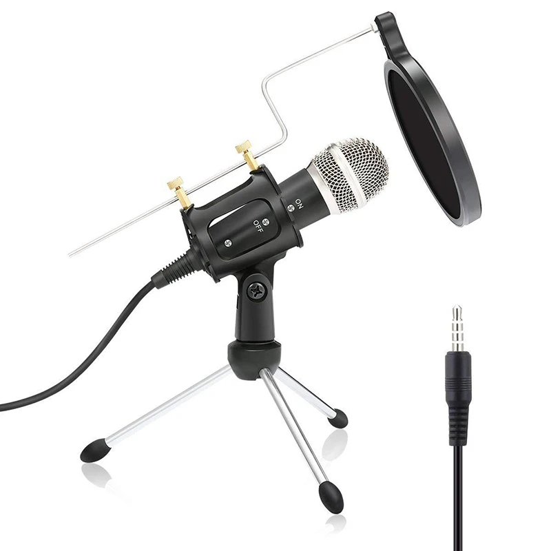 Kondenzator Mikrofon,z Gašenje Preprečevanje Neto, Plug and Play Mikrofon za Skype YouTube Sinhronizacijo Igra Mikrofon