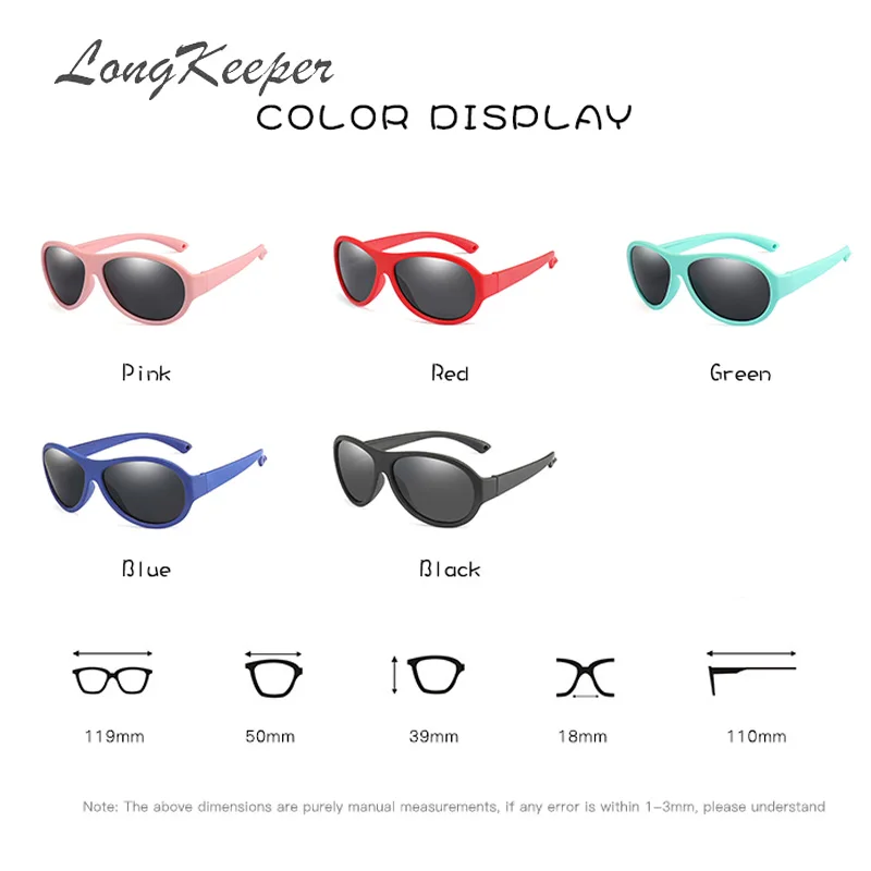 LongKeeper Polarizirana Otroci sončna Očala Z ohišjem, ki je Darilo Za Otroke Silikonski TR90 Varno Očala Dekleta Fantje Ovalne UV400 Gafas de sol