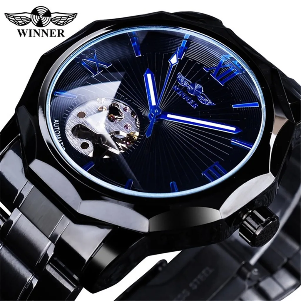 Poslovni Votlih Luksuzni Design Modri Pas watch zapestnica zaponko iz nerjavečega jekla Moda za Moške Mehanske quartz uro L0522