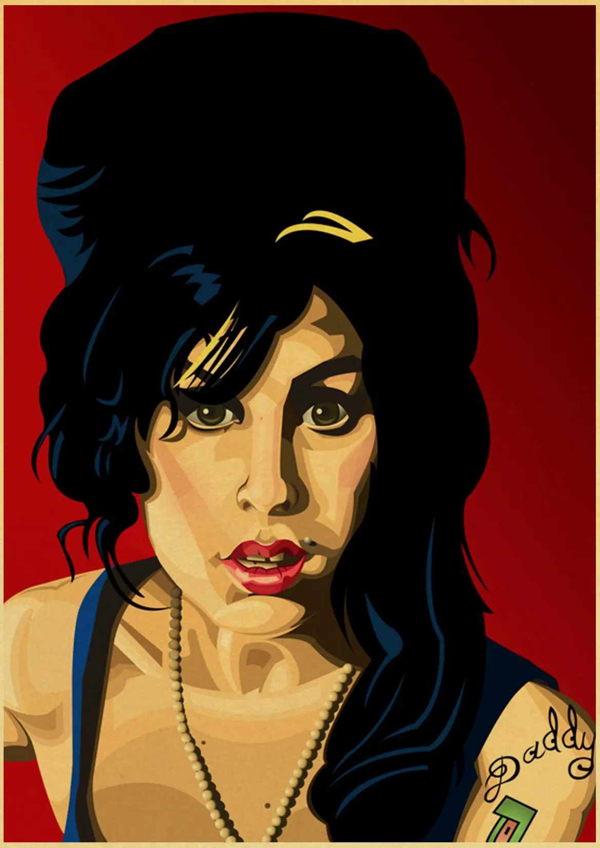 Pevka Amy Winehouse Glasbe Classic Vintage Plakat slikarstvo Dekorativne Stenske Nalepke Domov Plakati Umetnosti doma Dekor