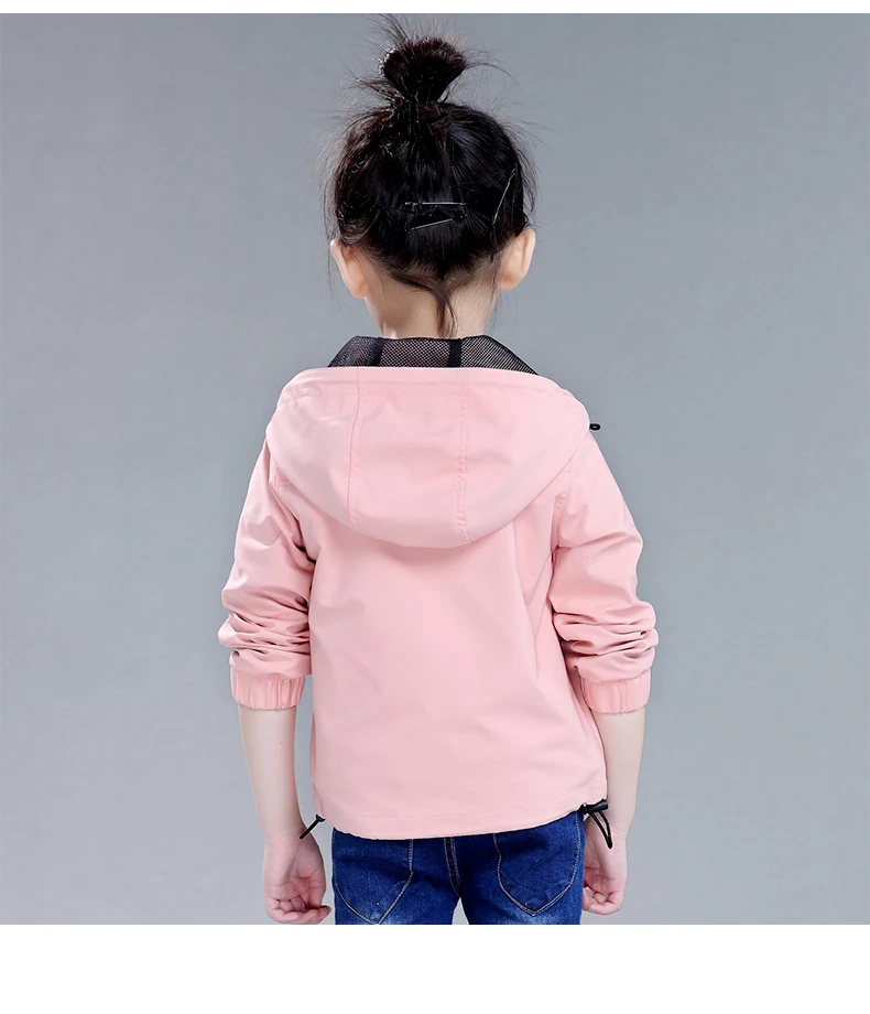 2017 Jeseni otroških Oblačil Dekleta Coats Trdna Long Sleeve Hooded Baby Dekle Jopico Plašči Za Dekleta, Otroci Jopiči Vrhnja oblačila
