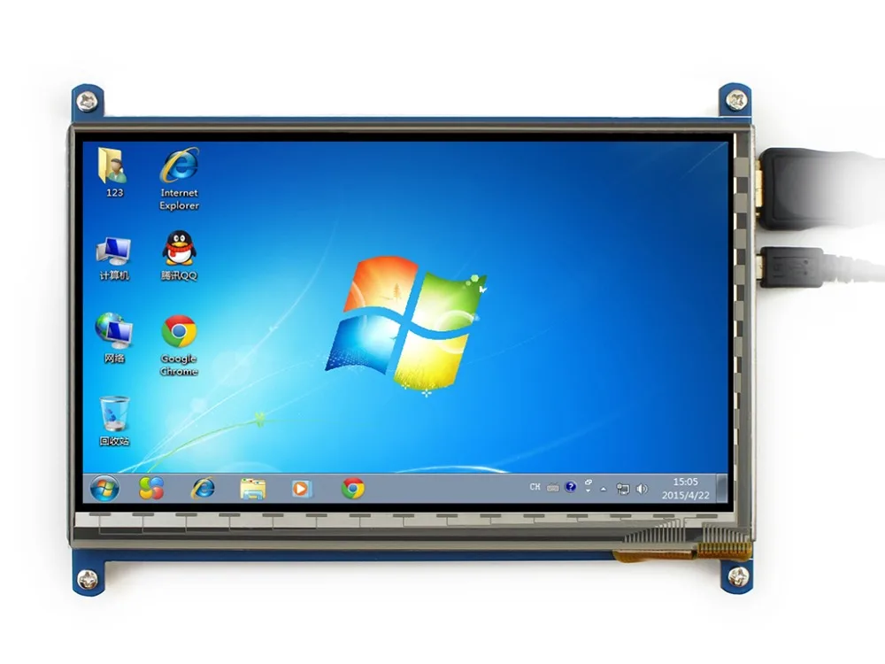7inch USB Touch LCD Kapacitivni Zaslon 800x480 za Raspberry Pi, Beaglebone, Banana Pi, PC HDMI LCD (B)