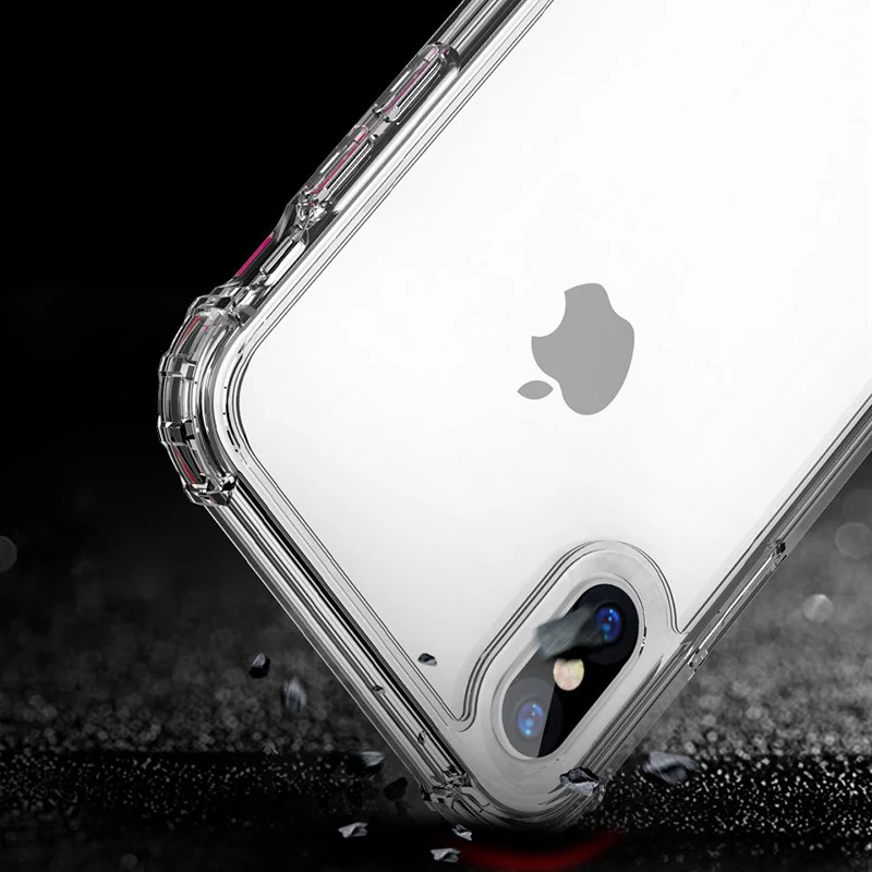 Moda Shockproof Odbijača Prozoren Silikonski Primeru Telefon Za iPhone 11 X XS XR XS Max 8 7 6 6S Plus Jasno varstvo Zadnji Pokrovček