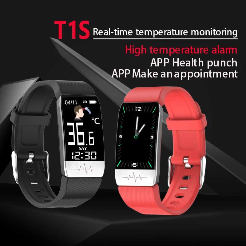 T1S Pametna Zapestnica EKG+PPG Telesne Temperature Fitnes Tracker s Srčnega utripa Spanja Krvi Preasure Šport Gledam