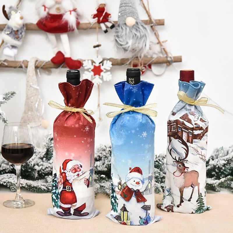 Steklenica Za Vino Dekoracijo Vrečko 2020 Nov Božični Okraski, Stari Človek Lutka Vina, Steklenico Kritje Božični Okraski Santa Claus