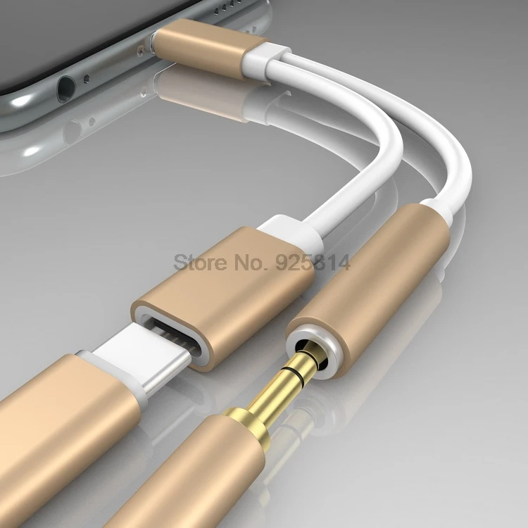 Z dhl ali ems 500pcs USB-C Tip Kabla C do 3,5 mm Avdio Priključek za Slušalke Kabel Adapter Za Letv 2/Xiaomi Mi6/Huawei Mate10