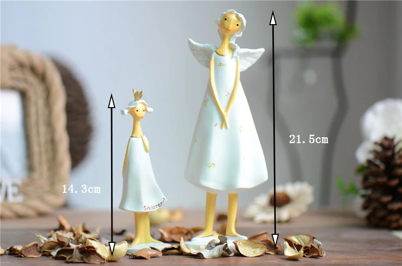 Ustvarjalne Evropske Ameriški Angel Smolo Figurice Mati in Hči Doma Dekor Namizje Umetnosti Čarovnik Obrti Figur