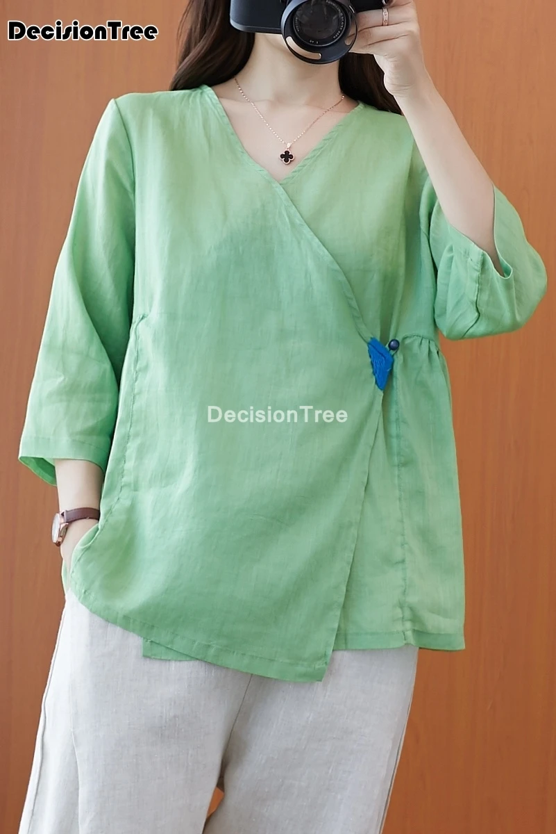 2021 kitajski slog ženske vsakodnevno casual svoboden majica bombaž perilo bluzo elegantna oblačila hanfu tang vrhovi ženske bluze šifon