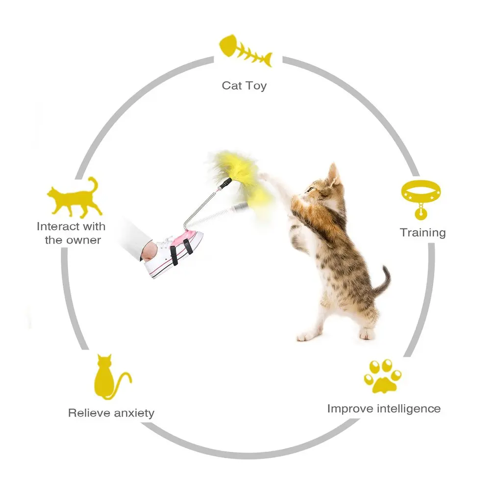 Klasična Mačka Igrače za Hišne živali Interaktivna Igra Mucek Zanimivo Jeklene Žice Pero Draži Cat Stick Smešno Dobave Izdelka Igrača za Mačke