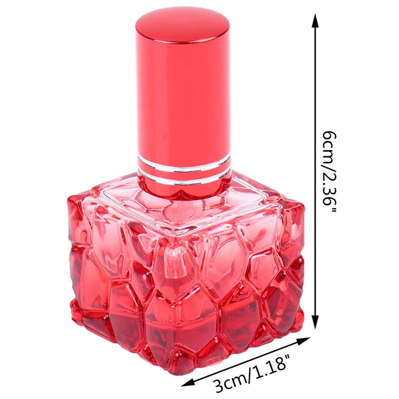 10 ML Debele Mini Dišave, Kozmetično Embalažo Spray Steklenico Pisane Kvadratnih Steklene Stekleničke Parfuma Povratne Steklene Ampule