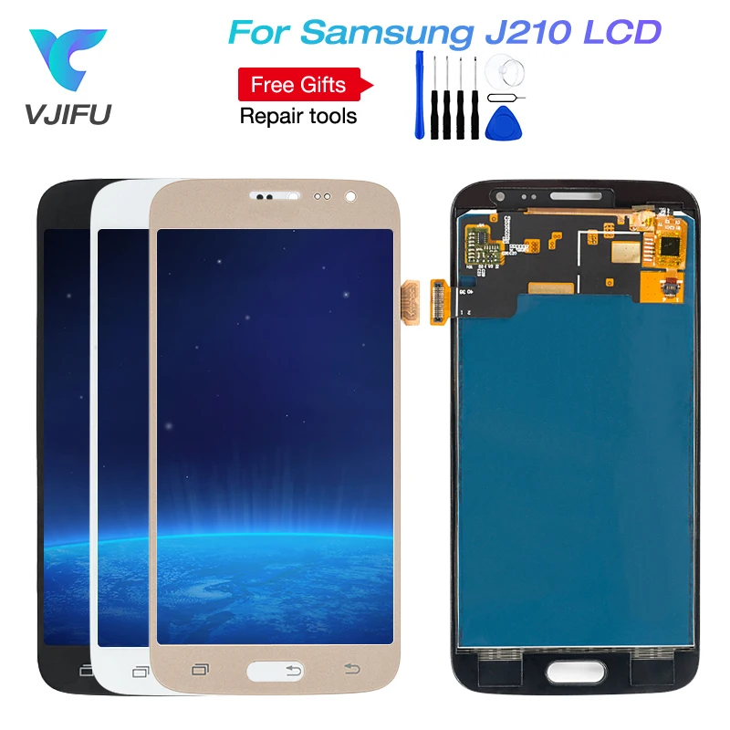 1PCS J210 LCD-Zaslon Zamenjava Za Samsung Galaxy J2 2016 J210 J210F Z, Zaslon na Dotik, Računalnike Skupščine Brezplačno DHL Dostava
