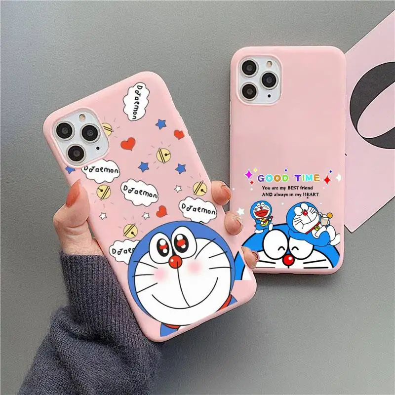 Doraemon Risanka robot lep mačka Telefon Primeru Candy Barve za iPhone 11 12 mini pro XS MAX 8 7 6 6S Plus X 5S SE 2020 XR