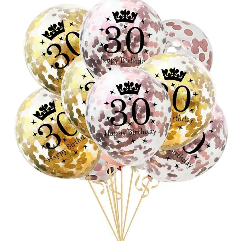 Konfeti Happy Birthday Ballon Jasno Latex Baloni Baloons Yesrs 30 Rojstni dan 40 Napihljive Balone in zabavo Dekoracijo D8E6