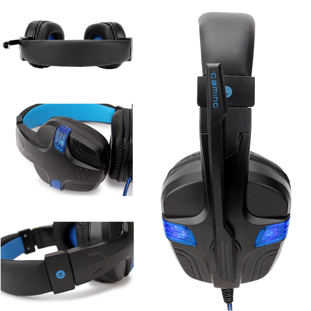 SY860MV Gaming Slušalke 3.5 mm Žično Nad Uho Slušalke Hrupa Preklic Slušalke z Mikrofonom za Namizni RAČUNALNIK Računalnik LED Slušalke