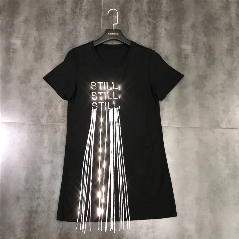 Nova Abeceda Vode Diamond Baitao Srednje dolg T shirt Ženski Trend