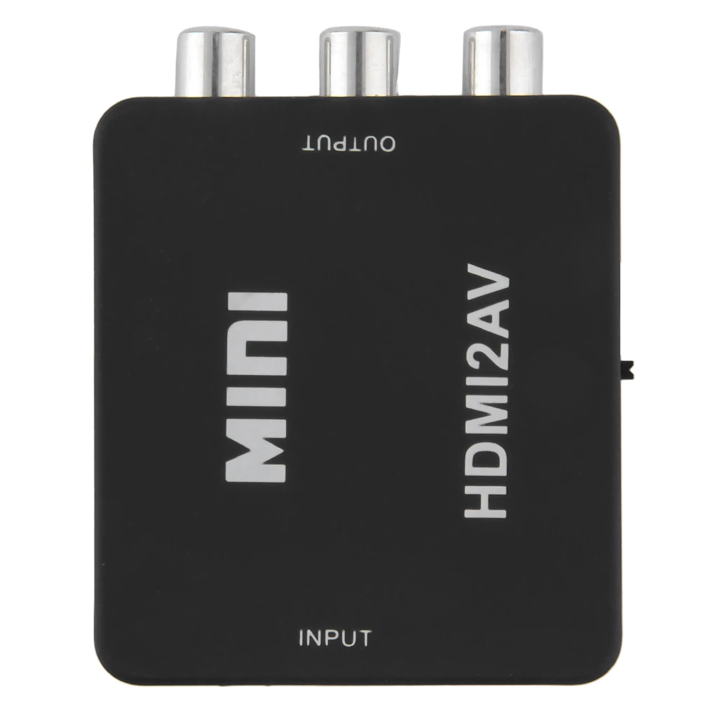 Črna Mini HDMI 1080P, da RCA Audio Video AV CVBS Adapter Pretvornik Za HDTV HDMI2AV Video Prilagodilnik Pretvornika Polje