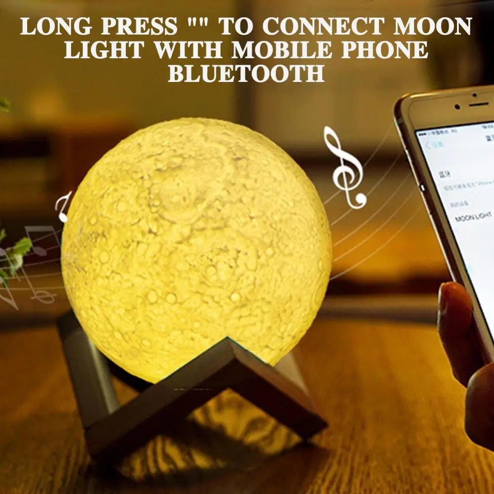 Bluetooth Zvočniki Brezžični Muslimanskih Noč Svetlobe Remote Touch Kontrole Luno 3D Zvočnik Lučka Pisane Multi Funkcijo Zvočnika