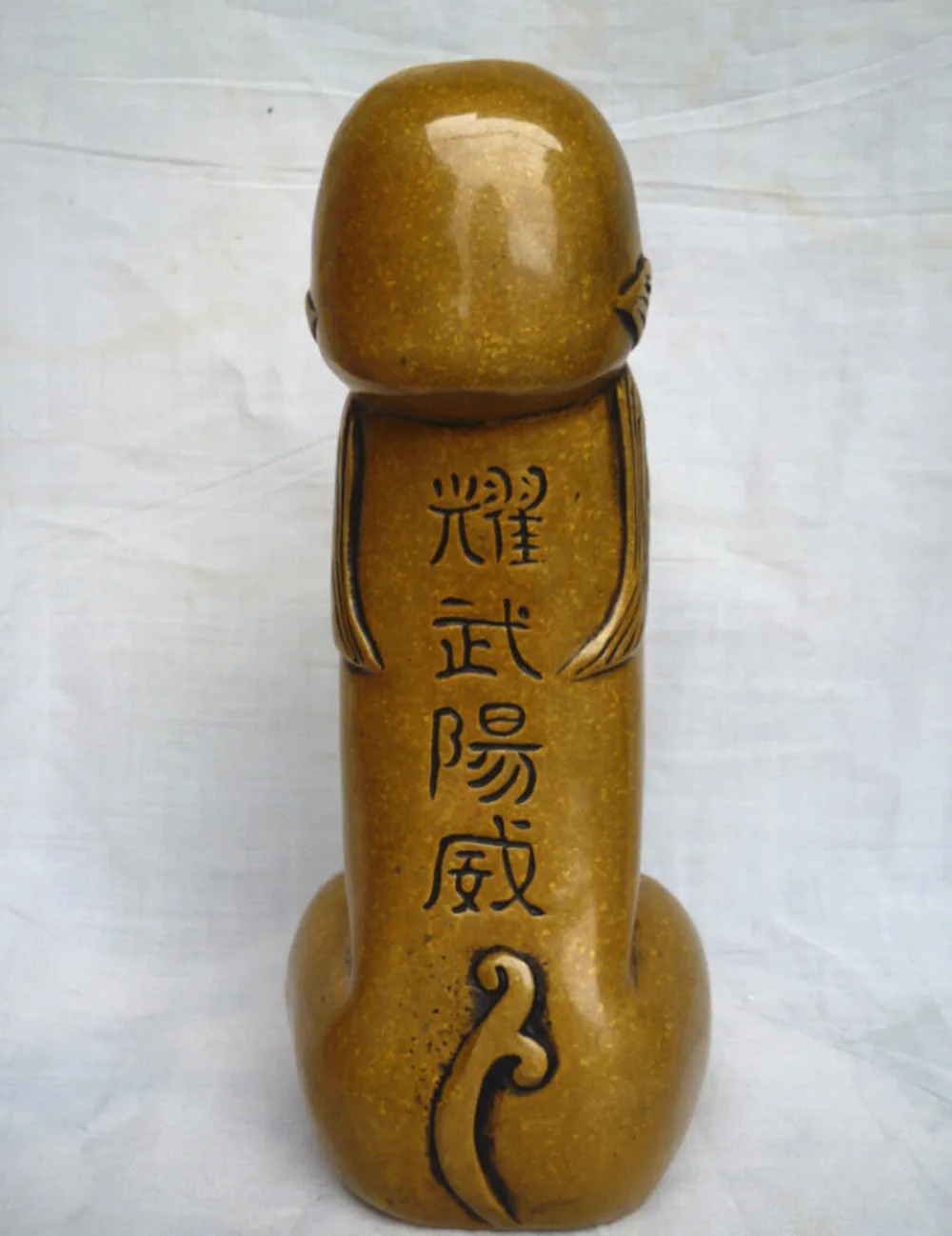Palamide chino antiguo bronce tallado pene Dios recoger estatua figura ornamento envío gratis.
