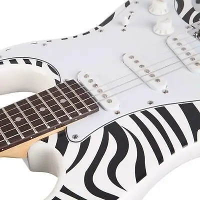 Novo Glarry ST Začetnik Rock Šolski Bend Zebra Stripes Set Električna Kitara