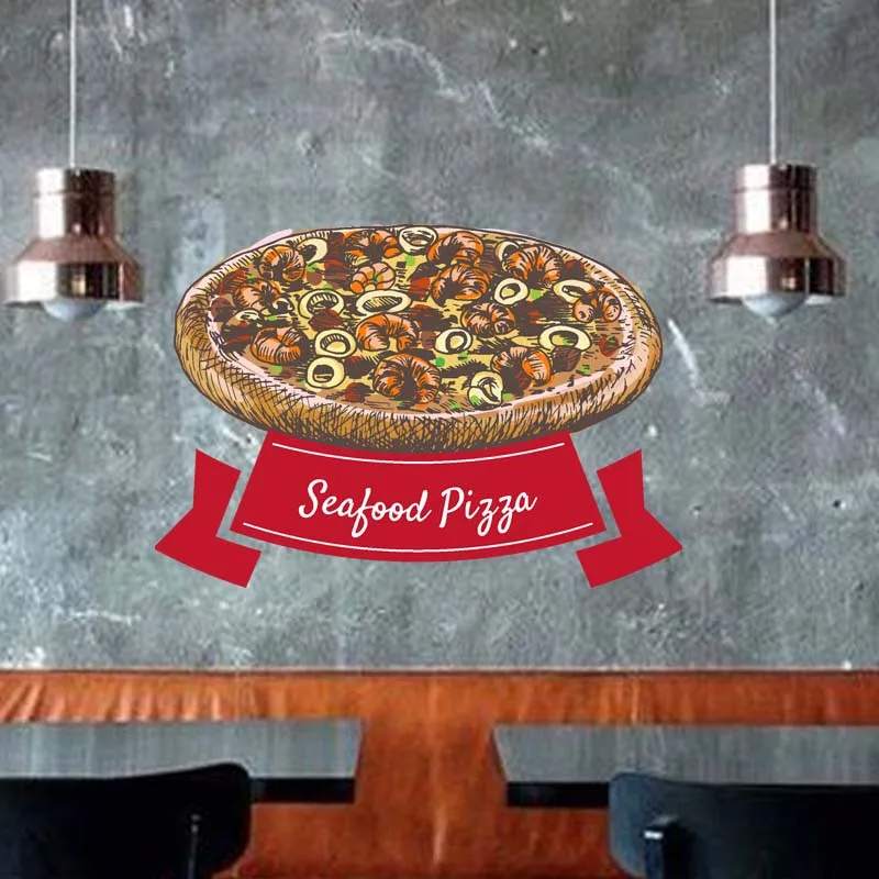 Pizza Nalepke dvostranski Restavracija Nalepko Plakat Vinil Umetnosti, Stene Decals je Dekor Zidana Pizza Nalepke, vinilne Nalepke Pizza Nalepko Steklo