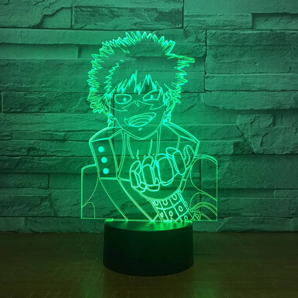 Naruto 7 Sprememba Barve 3D Led Vizualno Modeliranje Anime Slika Noč Svetlobe Otroci se Dotaknite Gumba Usb namizne Svetilke Doma Dekor Razsvetljavo Darilo