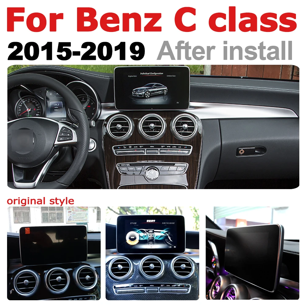 Avto Android Radio, GPS Multimedia player Za Mercedes Benz C razred~2019 NTG stereo HD Zaslon Navigacijska tipka Navi Medijev