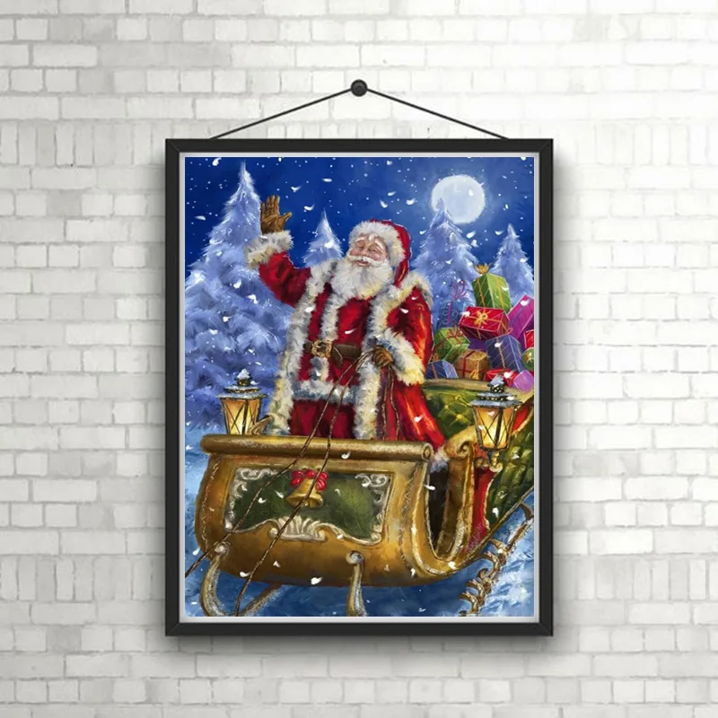 DIY 5D Diamond Slikarstvo Celoten Krog Vaja Risanka Santa Claus Vezenje Mozaik Navzkrižno Šiv Kompleti za Božično Darilo Doma Dekor