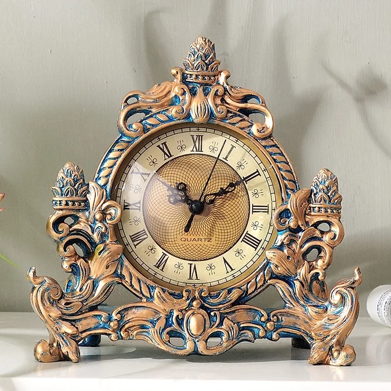 Evropski ura ura Ustvarjalnega smolo ura Vintage dnevna soba modni dodatki Spalnica luksuznih namizje tiho ura