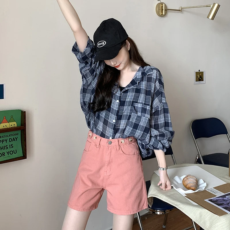 S-XL Candy Barve Visoko Pasu Traper Hlače za Ženske Poletje 2020 korejski Priložnostne Svoboden Naravnost Hlače Jeans Širok Noge Ženske Oblačila