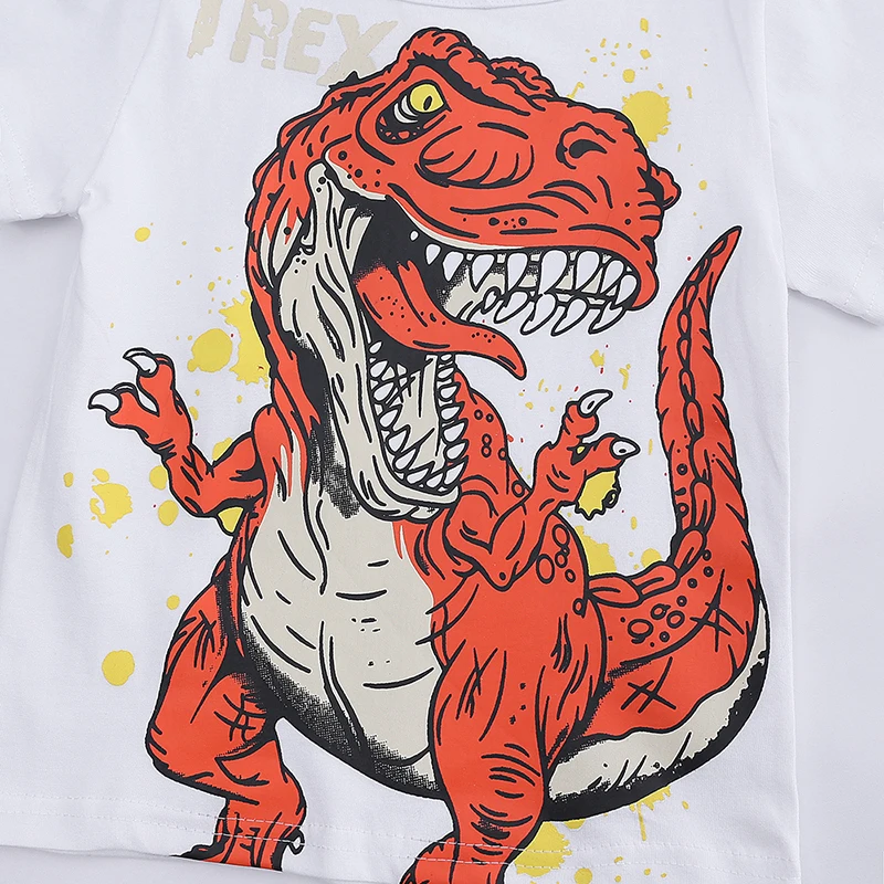 PR-348 T-majice Za Fantje tshirt Dinozaver Otroci Oblačila Jurassic fantje Belo, Sivo Modre Majice Za otroke Kratek Rokav Tee
