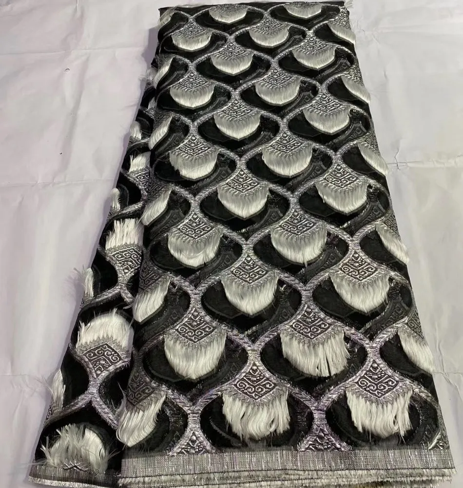Afriške Til Tkanine, Čipke Z Tassel Nigerijski francoski Čipke Tullle Materiali Visoke Kakovosti Za Stranko Obleko TS9238