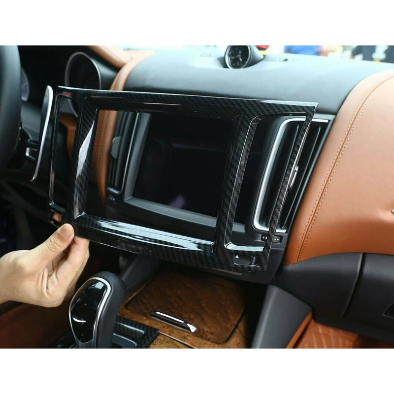 Za Maserati Levante 2016+2019 Avto Dodatki ABS Ogljikovih Vlaken Notranjosti Navigacijski Okvir Okvir Pokrova Trim 1 Kos