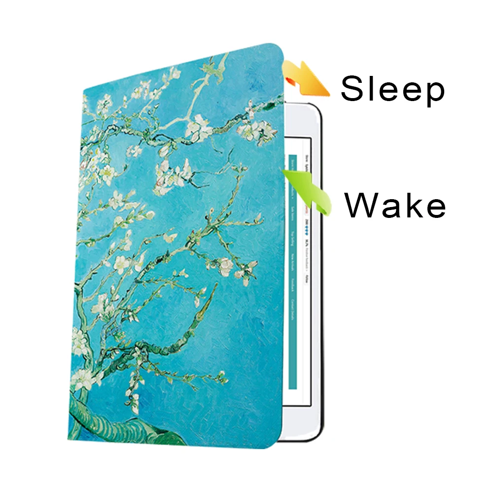 Cover za iPad Mini 1 2 3 4 Primeru Marmorja Natisnjeni Lupini Meri Zaščitni Pokrov Rokav Smart Van Gogh Oljne Barve Barin