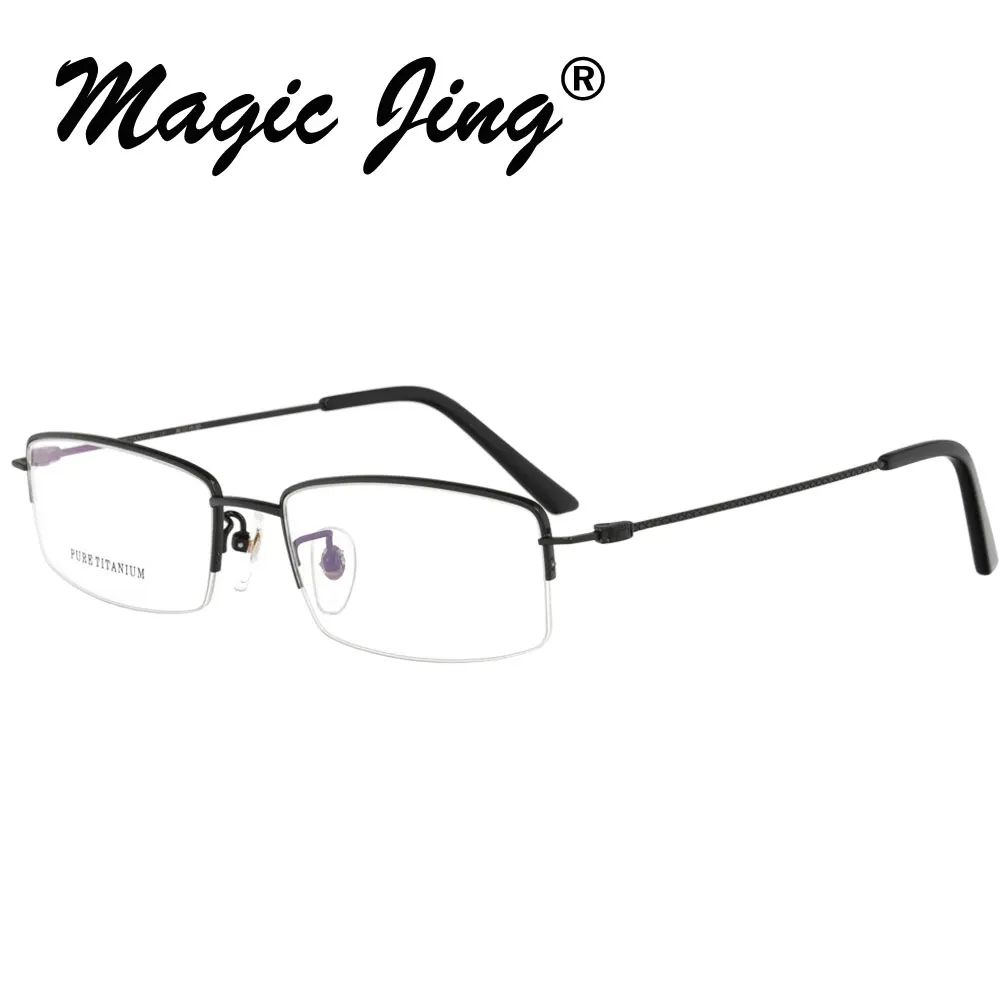 Čarobno Jing Čistega Titana Očala Očala Pol Platišča Recept Očala Za Moške 8328