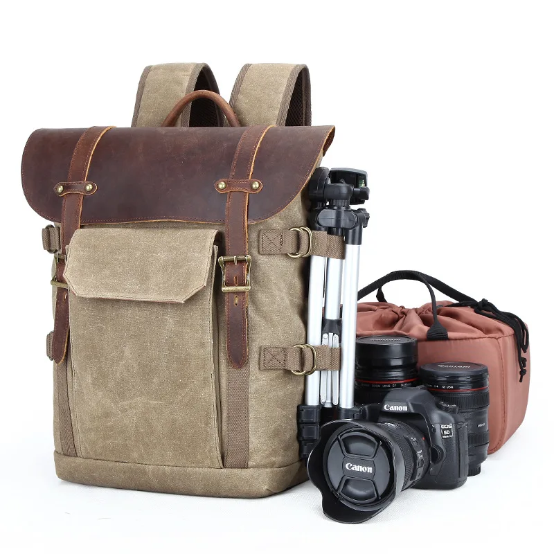 Dvojni ramenski fotoaparat torba za SLR fotoaparat torba nepremočljiva batik platno retro moda digitalni fotoaparat nahrbtnik čezmejnih