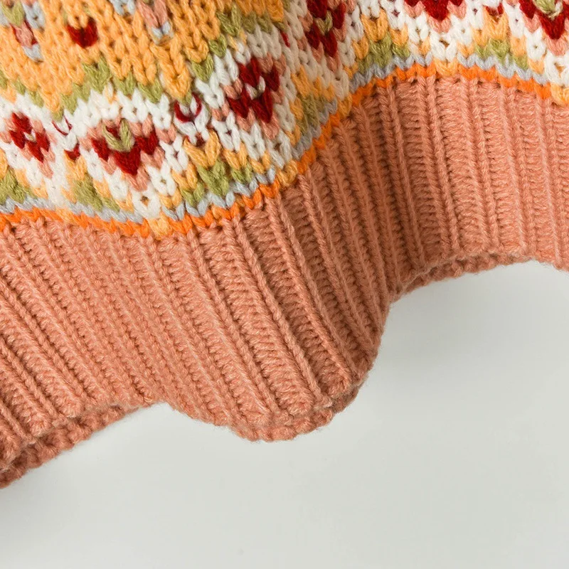 2019 modi nove 3d strani-kavelj tiskanja roza jacquardske močen iglo debele ženske pletenje pulover