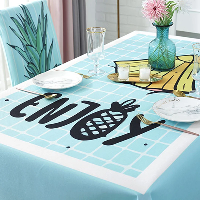 Vroče prodaje preprosta modna ananas tiskanja dekoracijo prtom pravokotne prtom predalčni kvadratnih doma hotel tabela dekoracijo