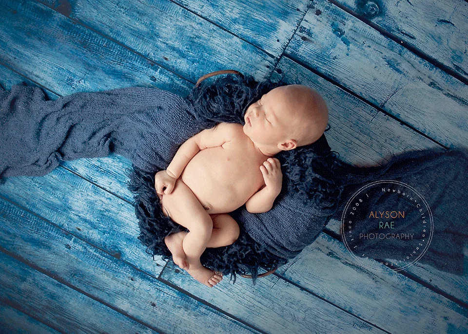 HUAYI Novorojenčkov Otroka, Otroška Fotografija Ozadje Letnik modra, Lesene Deske Floordrop Prilagodite Studio Photo Booth BackgroundD-985
