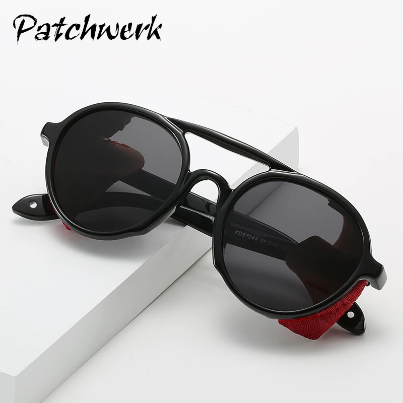 2020 novi Retro Krog Okvir Twin Žarek sončna Očala Stilsko steampunk slog, sončna očala