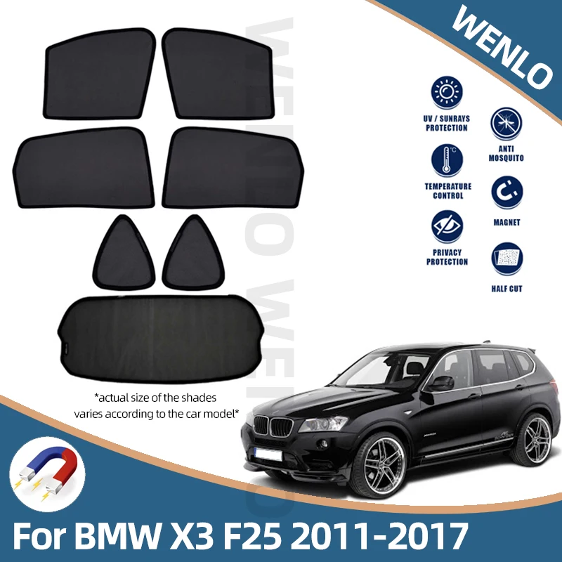 Avto Windows Magnetni Dežnik Za BMW X3 F25 2011-2017 Auto sončnega Zavese