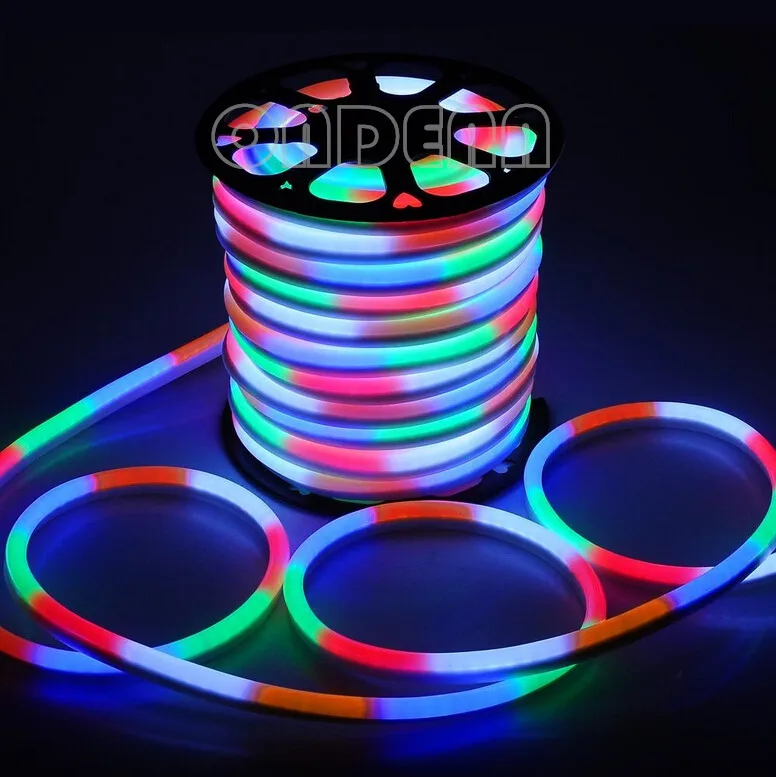 RGB LED Flex Neon Light 2-žice S 80led/m AC110V 220V RGB LED Flex Cev Svetlobe CE, RoHS Brezplačna Dostava 50m/roll