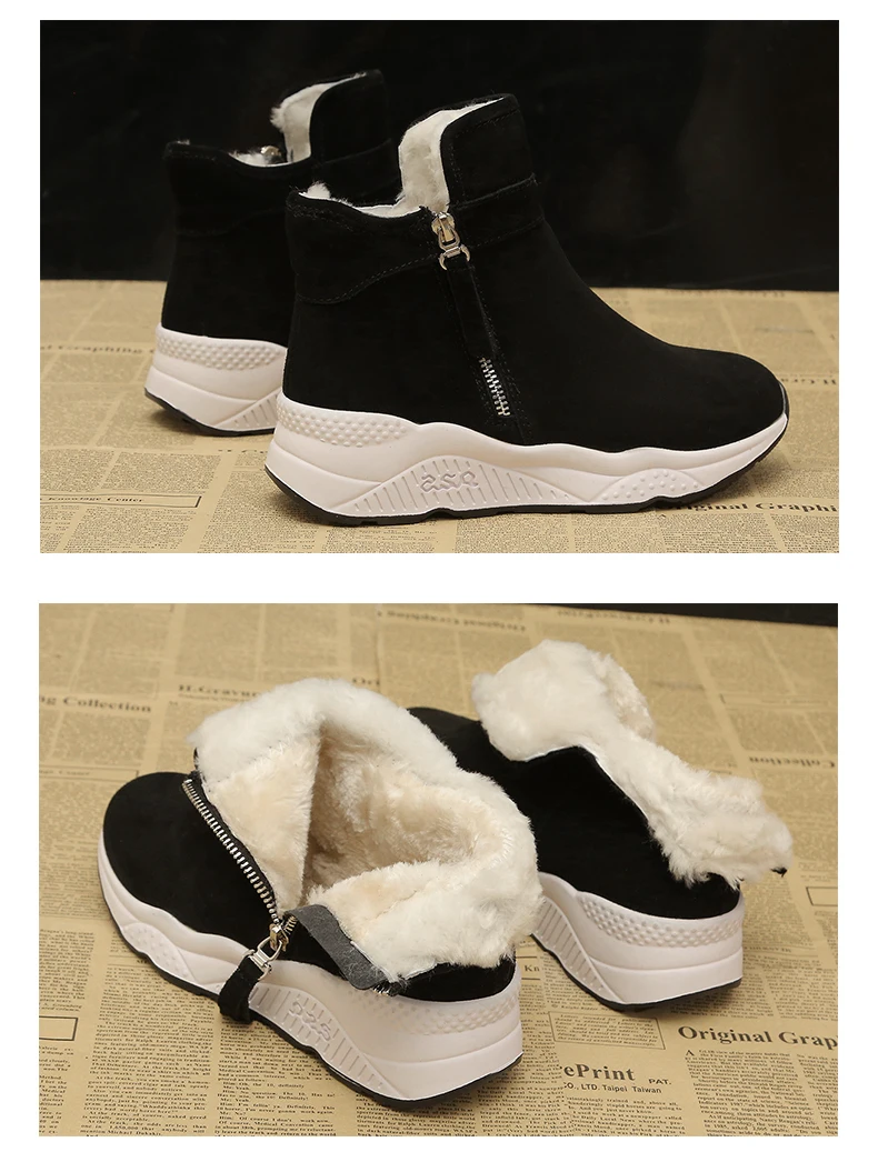Sneg škornji ženske 2020 nove zimske vse-tekmo plus runo čevlji bombaž čevlji debelo dno Britanski stil Martin čevlji