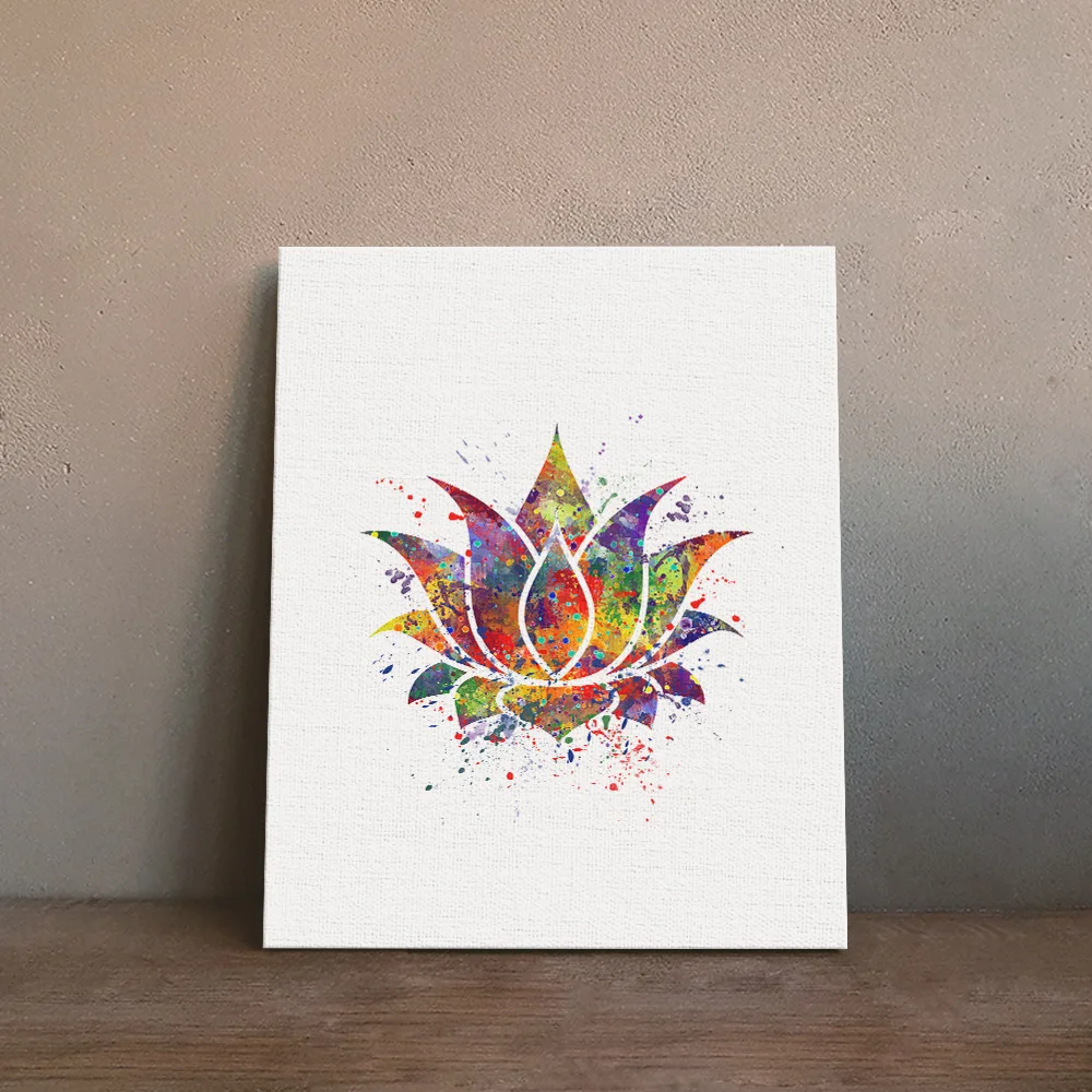 Hitra Digitalna Akvarel Tiskanja Buda Hamsa Strani Lotus Flower Wall Art Joga Tiskanja Giclee Doma Dekor Meditacija Steni Visi