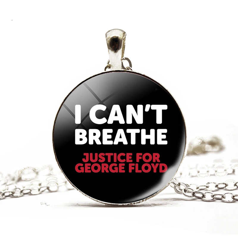Ne morem Dihati George Floyd Ponudbo Obesek Black Življenja Važno Slogan Ogrlica za Pravosodje Spominsko Darilo