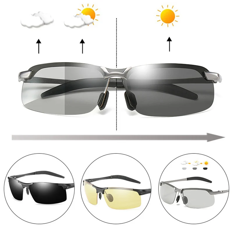 TAKO&EI Klasičnih Polarizirana Moških sončna Očala Dan Night Vision Vožnje Očala Photochromic Moški Očala Spremenite Barvne sončna Očala UV400