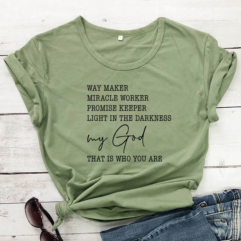 Pot Maker Miracle Worker Christian T-shirt redovnice Jezus Vere Tshirt Priložnostne Spolne Inspirativno Ponudbo Vrh Tee Majica