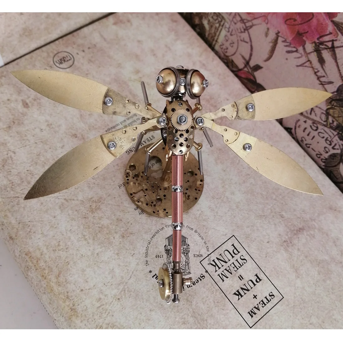 Kovinski Puzzle Model Okraski Mehanske Insektov Obrti Doma Dekor diy skupščine igrače darila za otroke - Zlati Dragonfly
