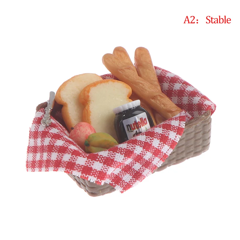 Lutke Mini Mini Kruh Košarico Simulacije Kuhinja Hrane Model Igrače za Doll House Decoration Dodatki