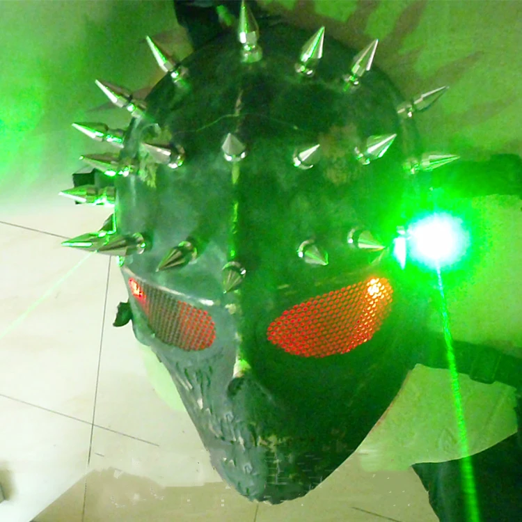 Sveti masko Prihodnje tehnologije fazi kažejo masko Halloween party božični Streampunk Človek Spike LED Laser Lobanje Masko, Kostum