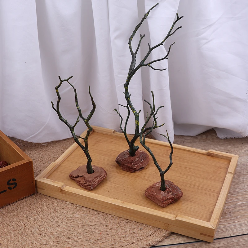 1Pc Zen Vrt Plastičnih Suho Drevo Decor Pesek Pladenj Miniature Model Doma Dekoracijo